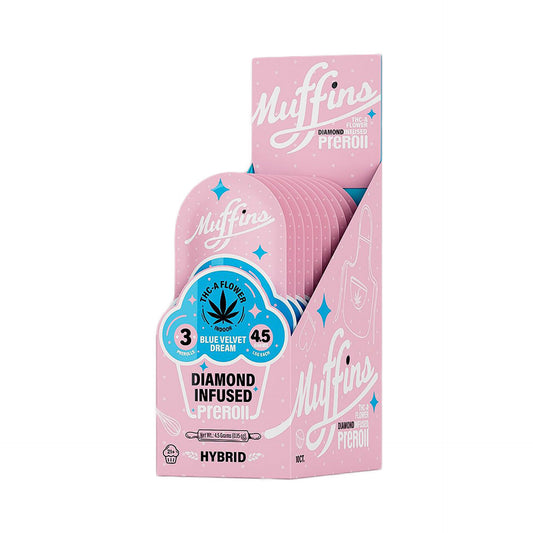 Muffins Diamond Infused THCA Pre Rolls-Muffins-Blue Velvet Dream (Hybrid)-NYC Glass
