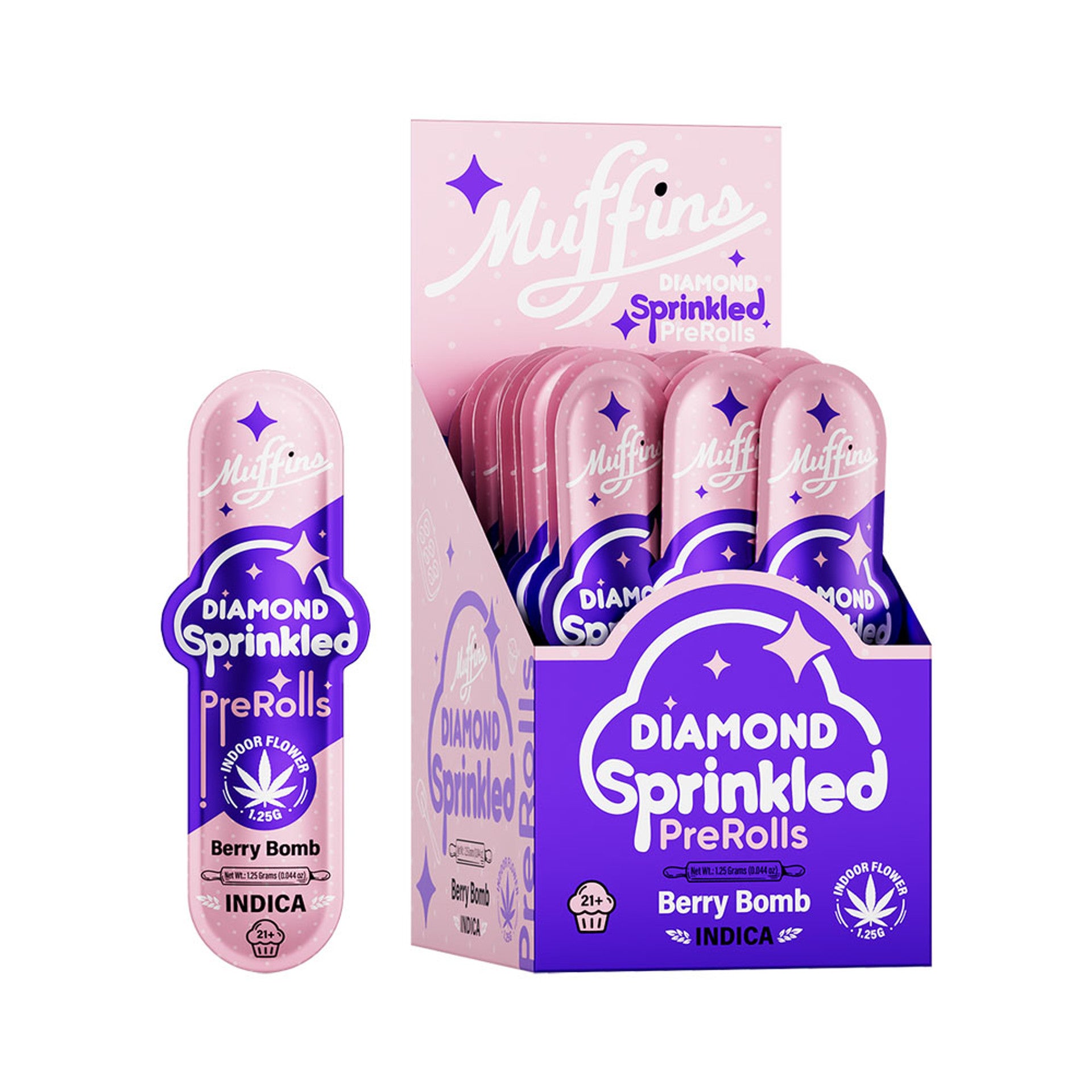 Muffins Diamond Sprinkled THCA Pre Rolls-Muffins-Berry Bomb (Indica)-NYC Glass