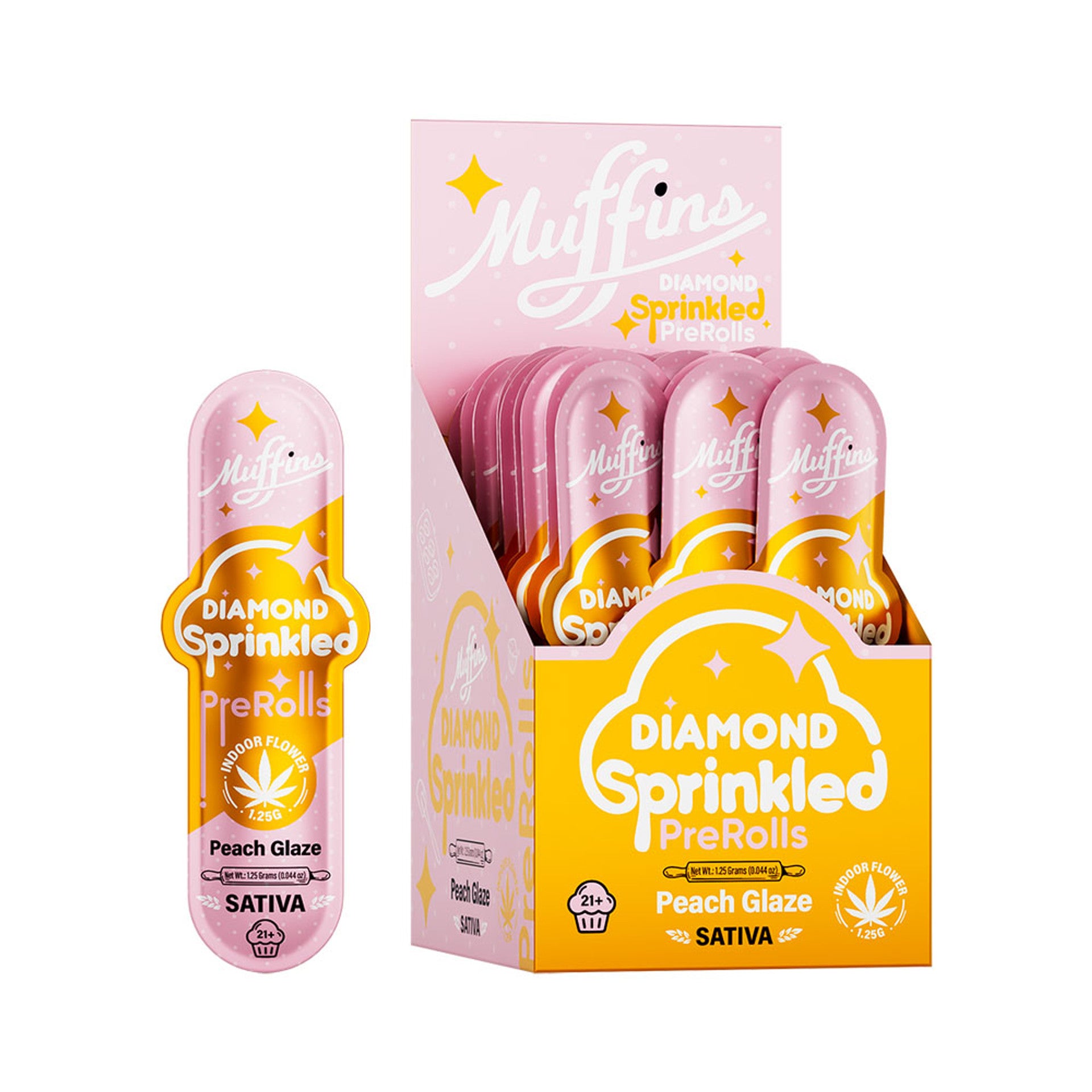 Muffins Diamond Sprinkled THCA Pre Rolls-Muffins-Peach Glaze (Sativa)-NYC Glass