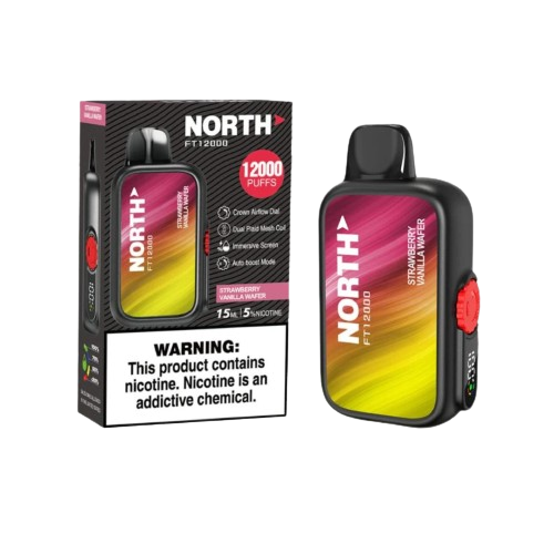 North FT12000 12,000 Puff Rechargeable Nicotine Disposable-North-Strawberry Vanilla Wafer-NYC Glass