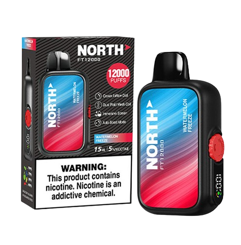 North FT12000 12,000 Puff Rechargeable Nicotine Disposable-North-Watermelon Freeze-NYC Glass