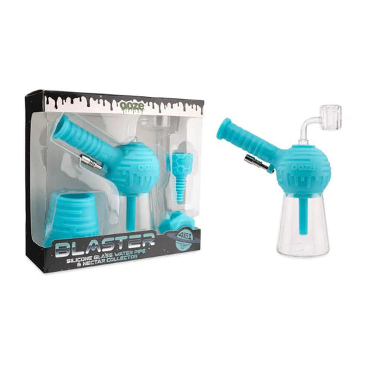 Ooze Blaster Silicone Glass Water Pipe & Dab Rig Duo-Ooze-Aqua Teal-NYC Glass