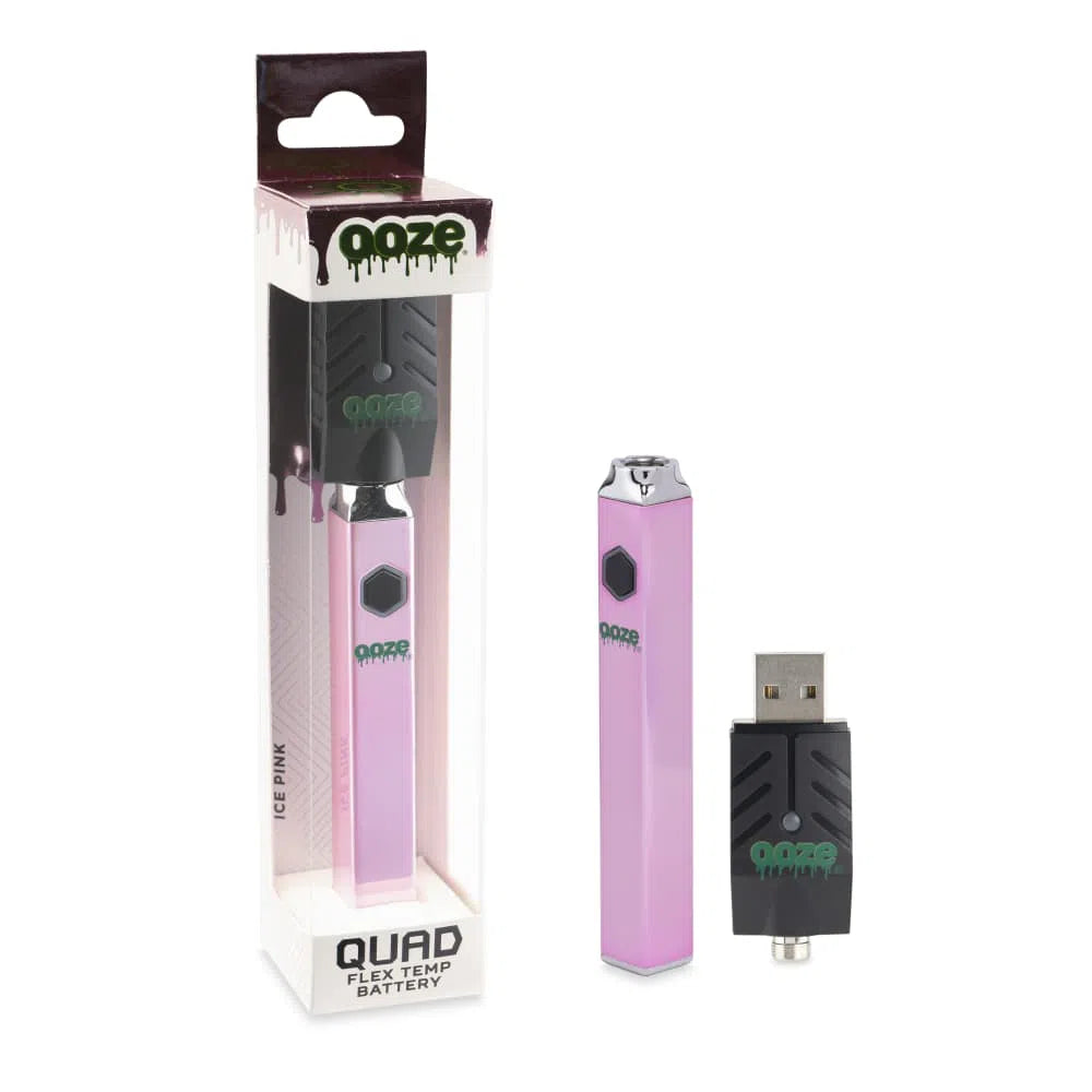Ooze Quad 510 Battery-510 Battery-Ooze-Ice Pink-NYC Glass
