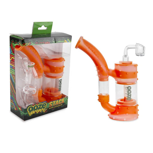 Ooze Stack Pipe Silicone Bubbler & Dab Rig Duo-Water Pipe, Bong, Bubbler-Ooze-NYC Glass