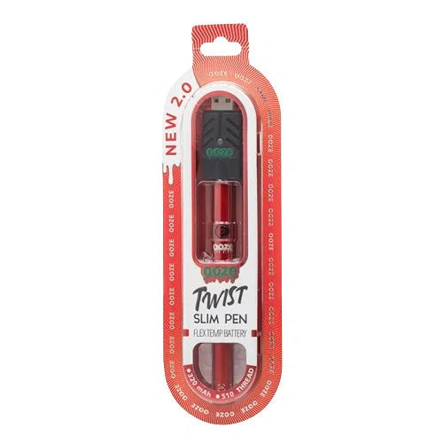 Ooze Twist Slim Pen 2.0 510 Battery-Ooze-Ruby Red-NYC Glass