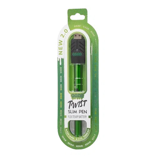 Ooze Twist Slim Pen 2.0 510 Battery-Ooze-Slime Green-NYC Glass