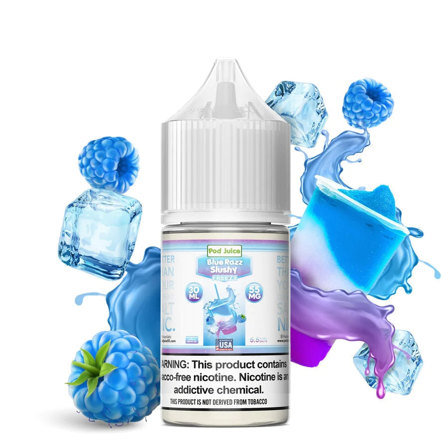 POD Juice Salts E-Juice 30ml-Pod Juice-Blue Razz Slushy Freeze 35mg-NYC Glass