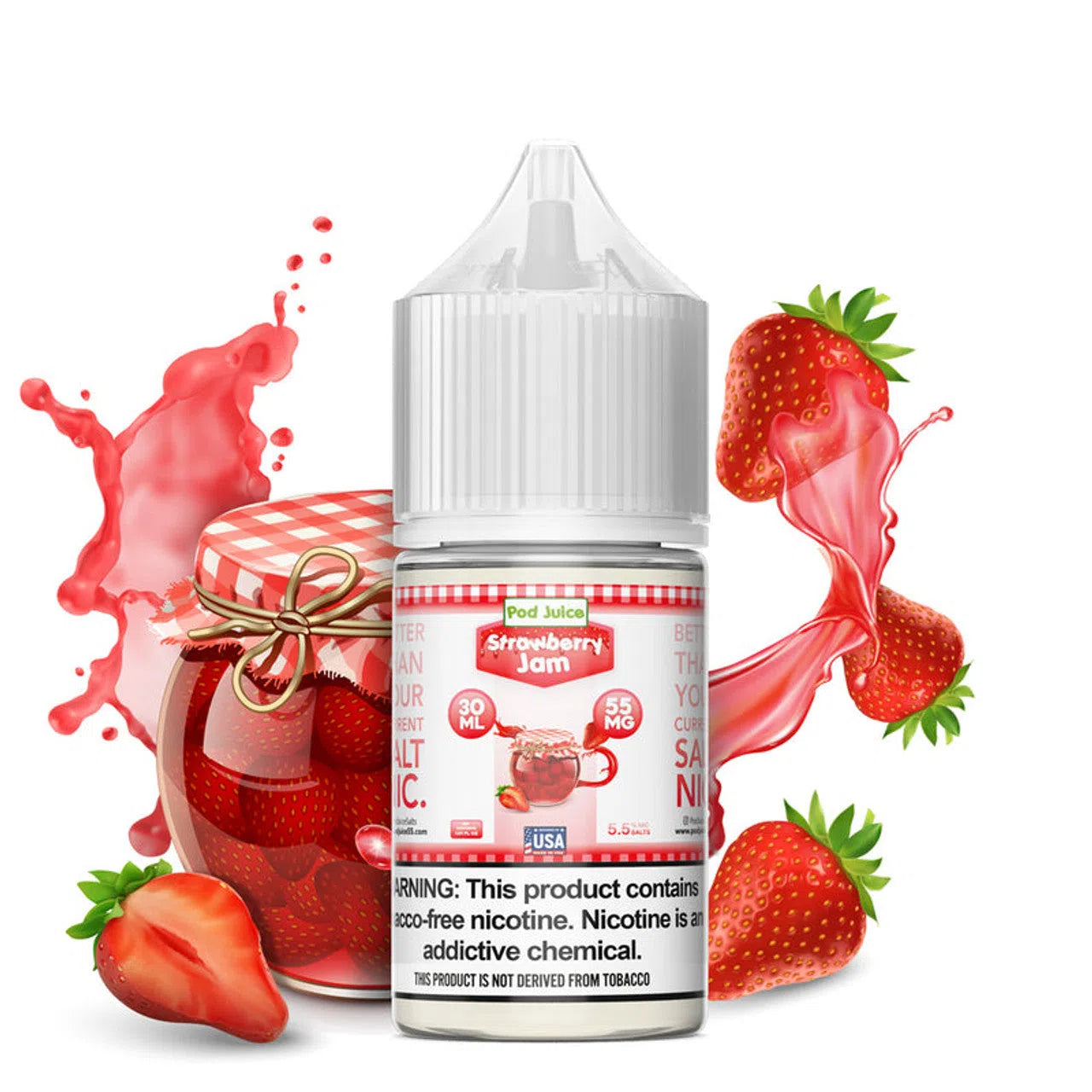 POD Juice Salts E-Juice 30ml-Pod Juice-Strawberry Jam 35mg-NYC Glass