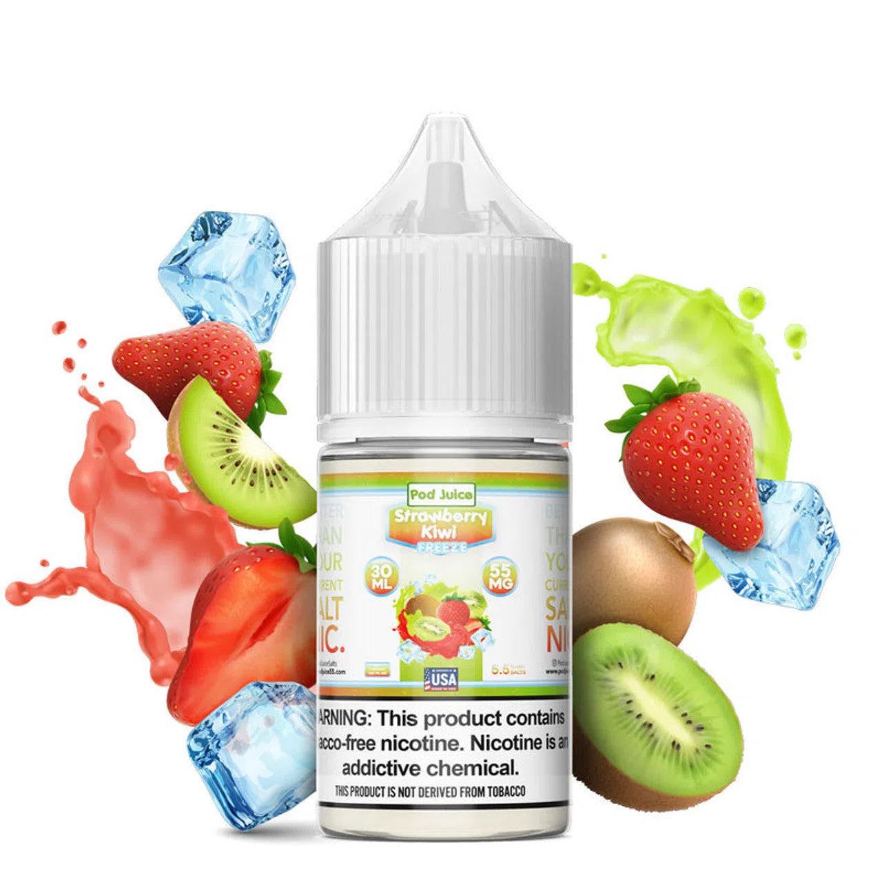 POD Juice Salts E-Juice 30ml-Pod Juice-Strawberry Kiwi Freeze 35mg-NYC Glass