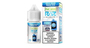 POD Juice x RAZ Series Nicotine Salt E-Liquid 30ML-Pod Juice-Jolly Blue Razz Ice 55mg-NYC Glass