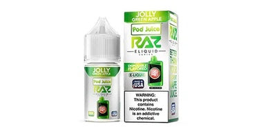 POD Juice x RAZ Series Nicotine Salt E-Liquid 30ML-Pod Juice-Jolly Green Apple 20mg-NYC Glass