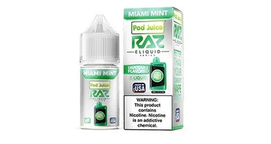 POD Juice x RAZ Series Nicotine Salt E-Liquid 30ML-Pod Juice-Miami Mint 20mg-NYC Glass