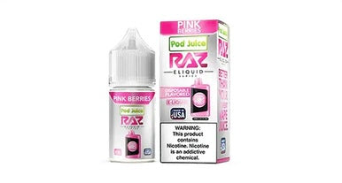 POD Juice x RAZ Series Nicotine Salt E-Liquid 30ML-Pod Juice-Pink Berries 20mg-NYC Glass