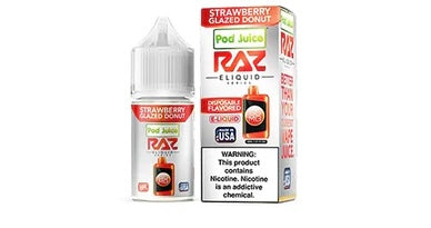 POD Juice x RAZ Series Nicotine Salt E-Liquid 30ML-Pod Juice-Strawberry Glazed Donut 55mg-NYC Glass