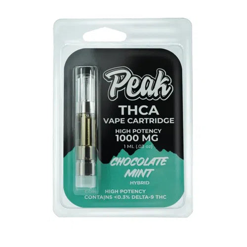 Peak High Potency THCA 510 Vape Cartridge-CannaAid-Chocolate Mint (Hybrid)-NYC Glass