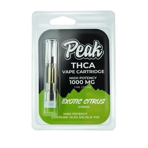 Peak High Potency THCA 510 Vape Cartridge-THC Cartridges-CannaAid-Exotic Citrus (Hybrid)-NYC Glass