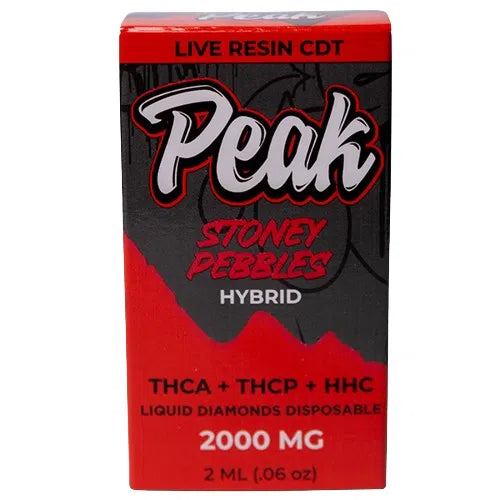 Peak High Potency THCA + THCP + HHC 2000mg Liquid Diamond Disposable-CannaAid-Stoney Pebbles (Hybrid)-NYC Glass