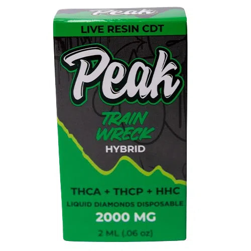 Peak High Potency THCA + THCP + HHC 2000mg Liquid Diamond Disposable-CannaAid-Trainwreck (Hybrid)-NYC Glass