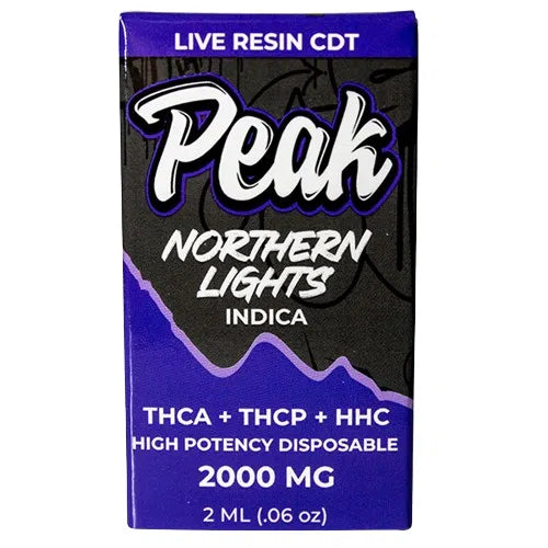 Peak High Potency THCA + THCP + HHC 2000mg Liquid Diamond Disposable-THC Disposables-CannaAid-Northern Lights (Indica)-NYC Glass