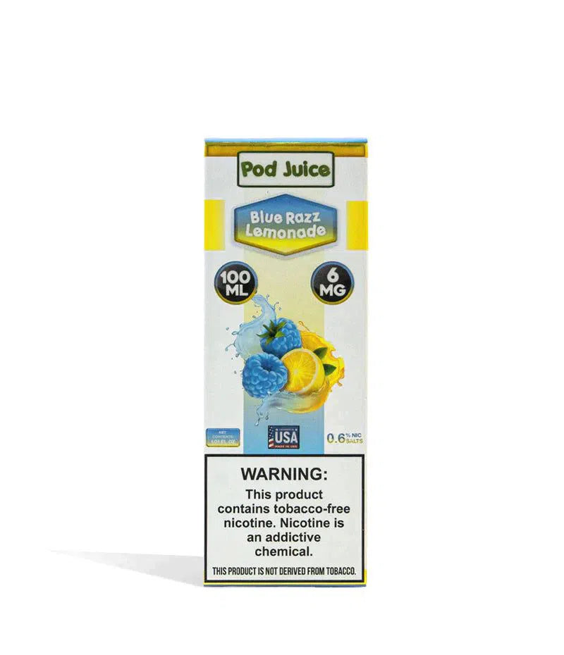 Pod Juice Synthetic Nicotine E-Juice 100ml-Pod Juice-Blue Razz Lemonade 6mg-NYC Glass