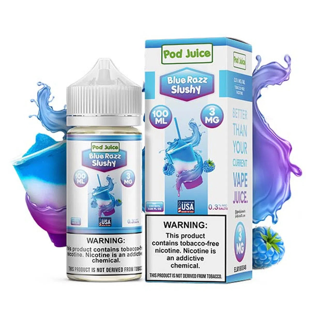 Pod Juice Synthetic Nicotine E-Juice 100ml | Freebase Vape Juice | NYC GLASS 718 Pod Juice Synthetic Nicotine E-Juice 100ml | Freebase Vape Juice | NYC GLASS 718