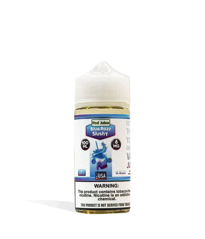 Pod Juice Synthetic Nicotine E-Juice 100ml-Pod Juice-Blue Razz Slushy 6mg-NYC Glass