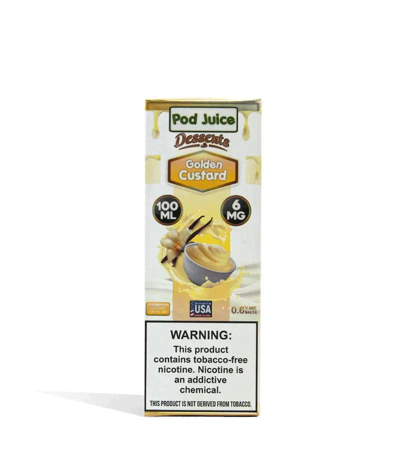 Pod Juice Synthetic Nicotine E-Juice 100ml-Pod Juice-Golden Custard 6mg-NYC Glass