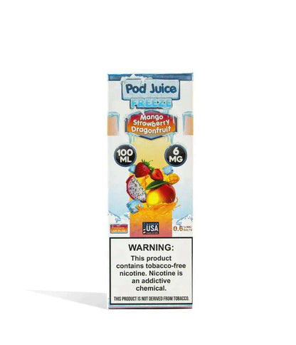 Pod Juice Synthetic Nicotine E-Juice 100ml-Pod Juice-Mango Strawberry Dragonfruit Freeze 6mg-NYC Glass