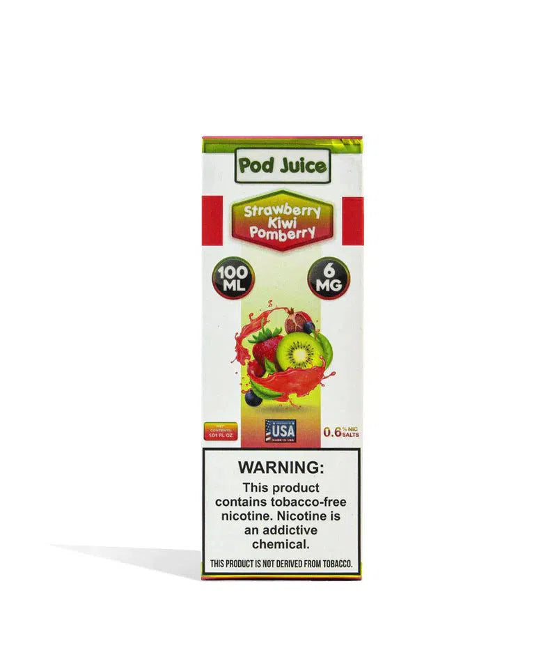 Pod Juice Synthetic Nicotine E-Juice 100ml-Pod Juice-Strawberry Kiwi Pomberry 6mg-NYC Glass