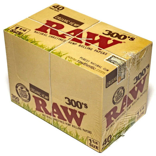 RAW 1 1/4 Classic 300's Rolling Papers - 40pk Box-Rolling Papers-RAW-Full Box (12000 Leaves)-NYC Glass