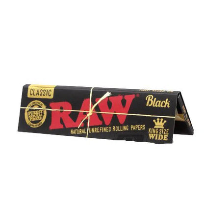 RAW Black King Size Wide Rolling Papers - 50pk Box-RAW-Full Box: 1600 Papers-NYC Glass