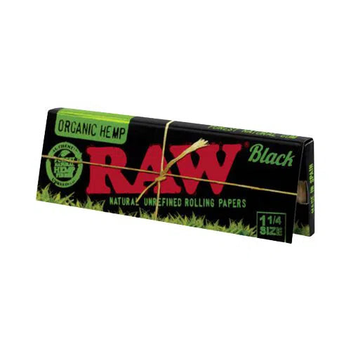 RAW Black Organic Hemp 1 1/4 Rolling Papers 24pk Box-RAW-NYC Glass