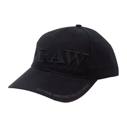 RAW Black on Black Baseball Cap - Classic Brim Adjustable-RAW-NYC Glass