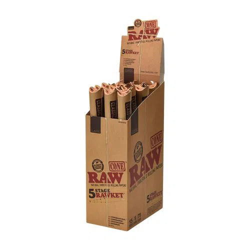 RAW Classic 5 Stage RAWket Cones - 15pk Box-RAW-NYC Glass