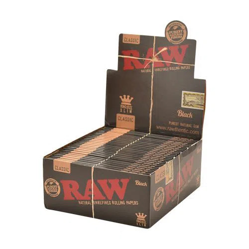 RAW Classic Black King Size Slim Rolling Papers - 50pk Box-RAW-NYC Glass