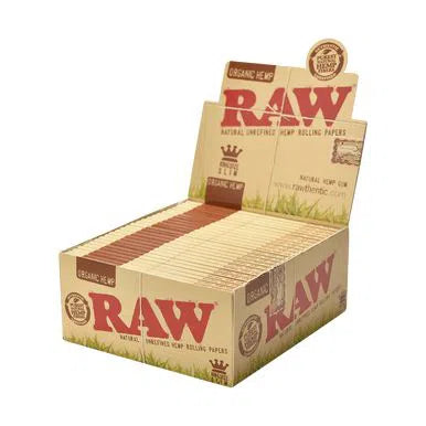 RAW King Size Slim Organic Hemp Rolling Papers - 50pk Box-Rolling Papers-RAW-Box (1600 leaves)-NYC Glass