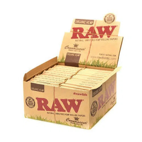 RAW Organic Hemp Connoisseur King Size Rolling Papers - 24pk Box-Rolling Papers-RAW-NYC Glass