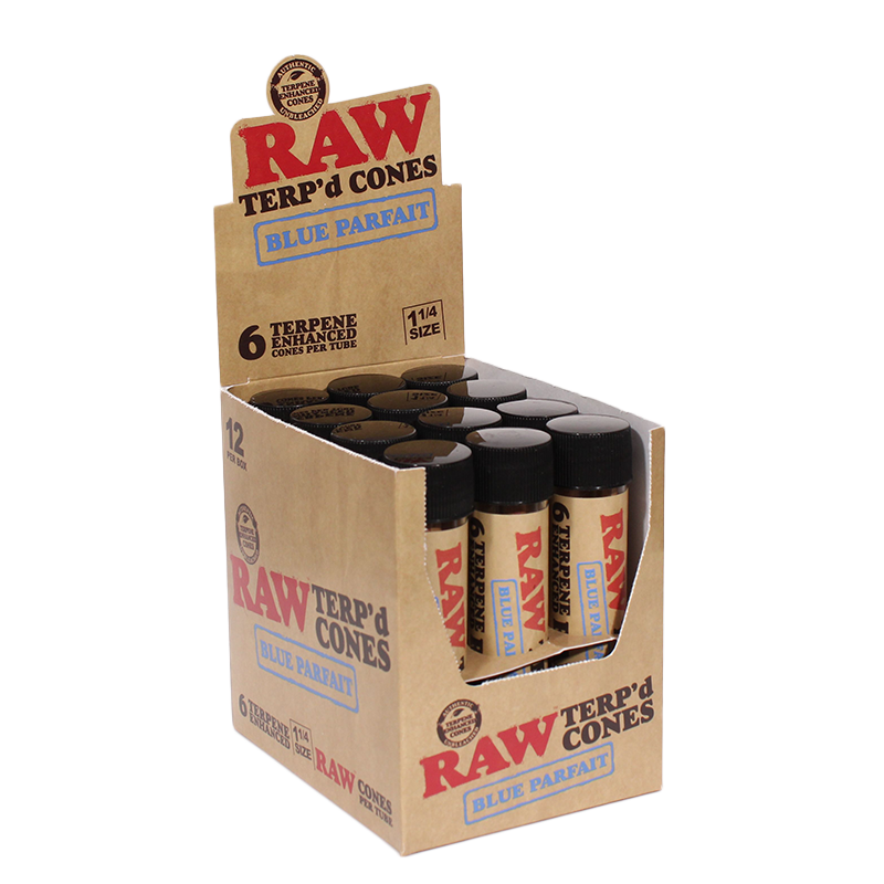 RAW TERP’d Cones 1 1/4-RAW-Full box-Blue Parfait-NYC Glass