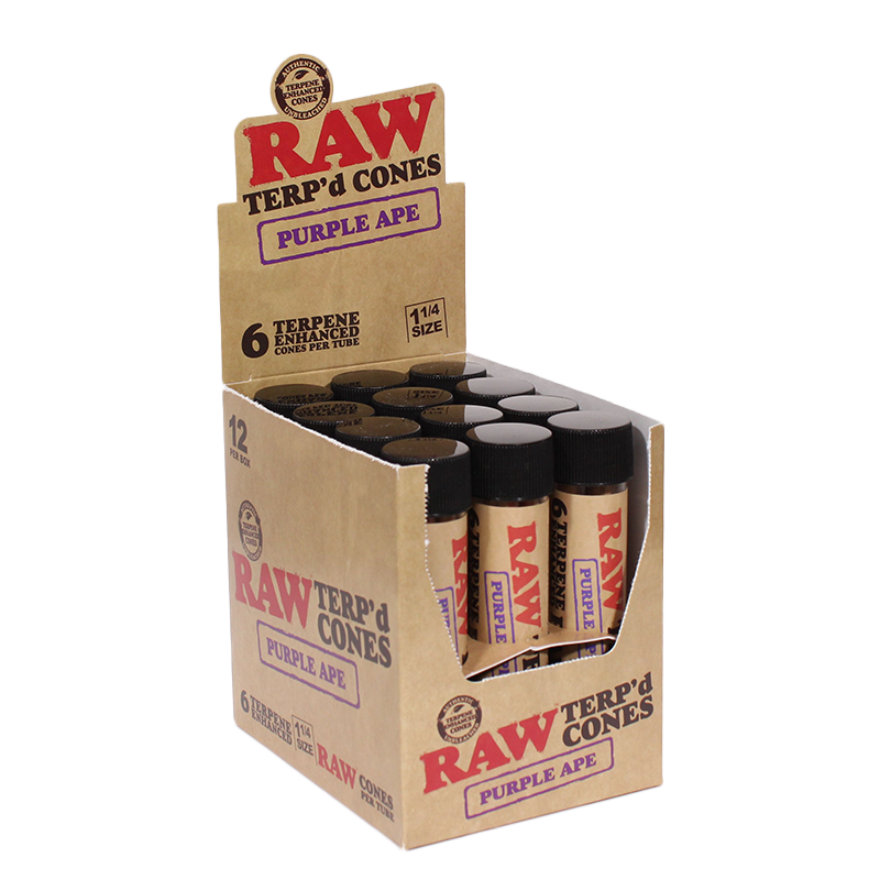 RAW TERP’d Cones 1 1/4-RAW-Full box-Purple Ape-NYC Glass