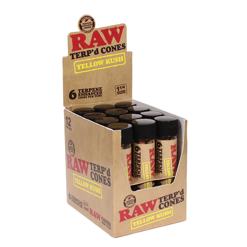 RAW TERP’d Cones 1 1/4-RAW-Full box-Yellow Kush-NYC Glass