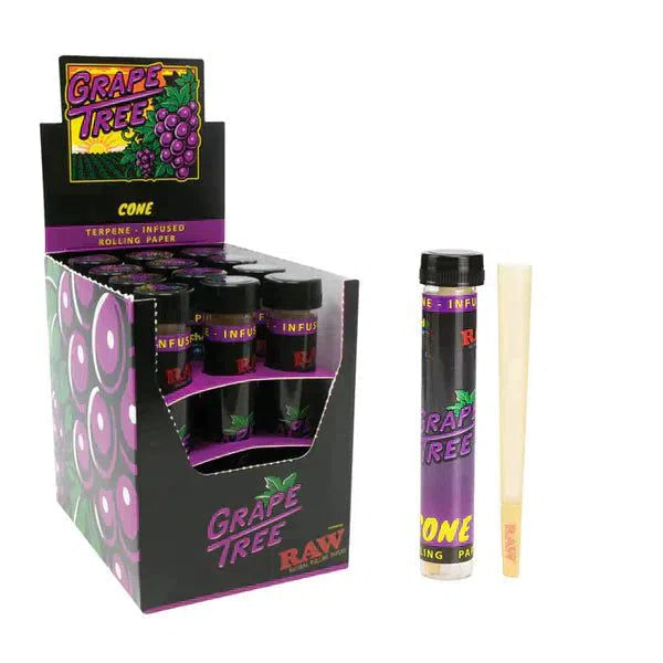 RAW x Orchard Beach | Grape Tree Terpene Infused Pre-Rolled Cone | King Size 12pk-RAW-NYC Glass