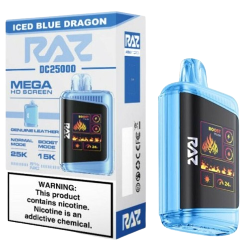 RAZ DC25000 25,000 Puff Rechargeable Nicotine Disposable-Nicotine Disposable-RAZ-Iced Blue Dragon-NYC Glass