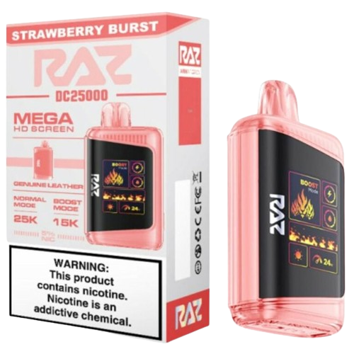 RAZ DC25000 25,000 Puff Rechargeable Nicotine Disposable-Nicotine Disposable-RAZ-Strawberry Burst-NYC Glass