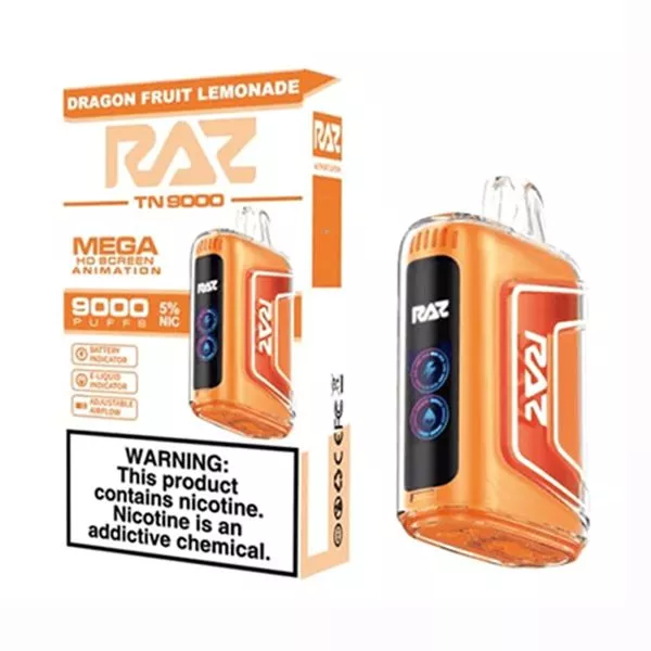RAZ TN9000 9000 Puffs Nicotine Disposable Full Box 5pk-RAZ-Dragon Fruit Lemonade-NYC Glass