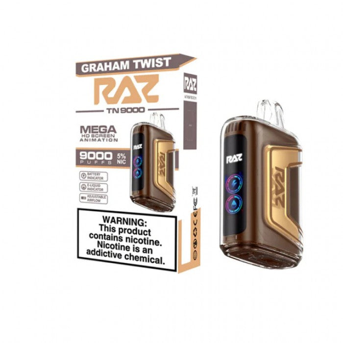 RAZ TN9000 9000 Puffs Nicotine Disposable Full Box 5pk-RAZ-Graham Twist-NYC Glass