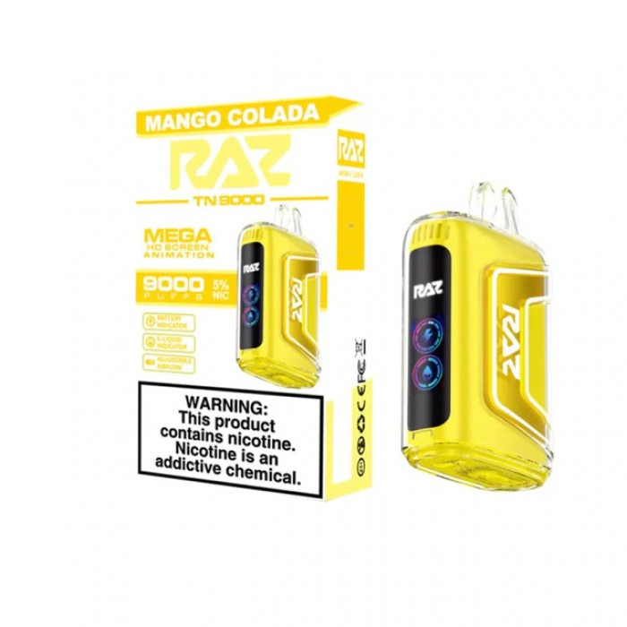 RAZ TN9000 9000 Puffs Nicotine Disposable Full Box 5pk-RAZ-Mango Colada-NYC Glass