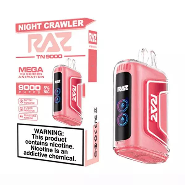 RAZ TN9000 9000 Puffs Nicotine Disposable Full Box 5pk-RAZ-Night Crawler-NYC Glass