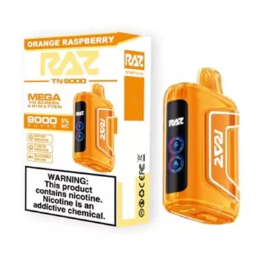 RAZ TN9000 9000 Puffs Nicotine Disposable Full Box 5pk-RAZ-Orange Raspberry-NYC Glass