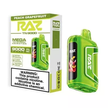 RAZ TN9000 9000 Puffs Nicotine Disposable Full Box 5pk-RAZ-Peach Grapefruit-NYC Glass