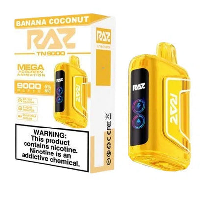 RAZ TN9000 9000 Puffs Nicotine Disposable (Rechargeable)-RAZ-Banana Coconut-NYC Glass